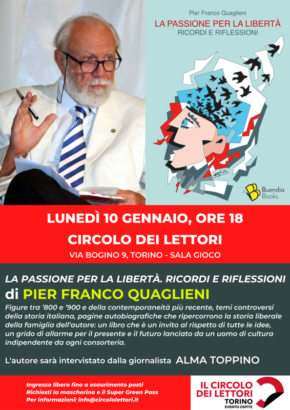 La passione per la libertà di Pier Franco Quaglieni al Circolo dei Lettori